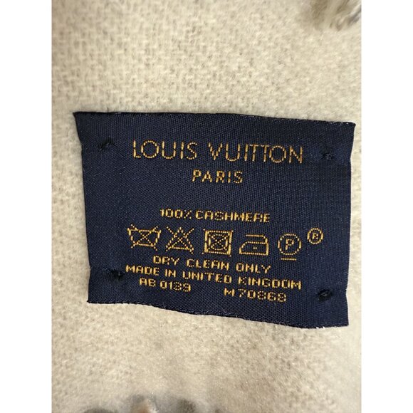 Louis Vuitton Gradient Monogram Scarf 100% Cashmere Unisex Soft Luxury Accessory - Picture 4 of 14